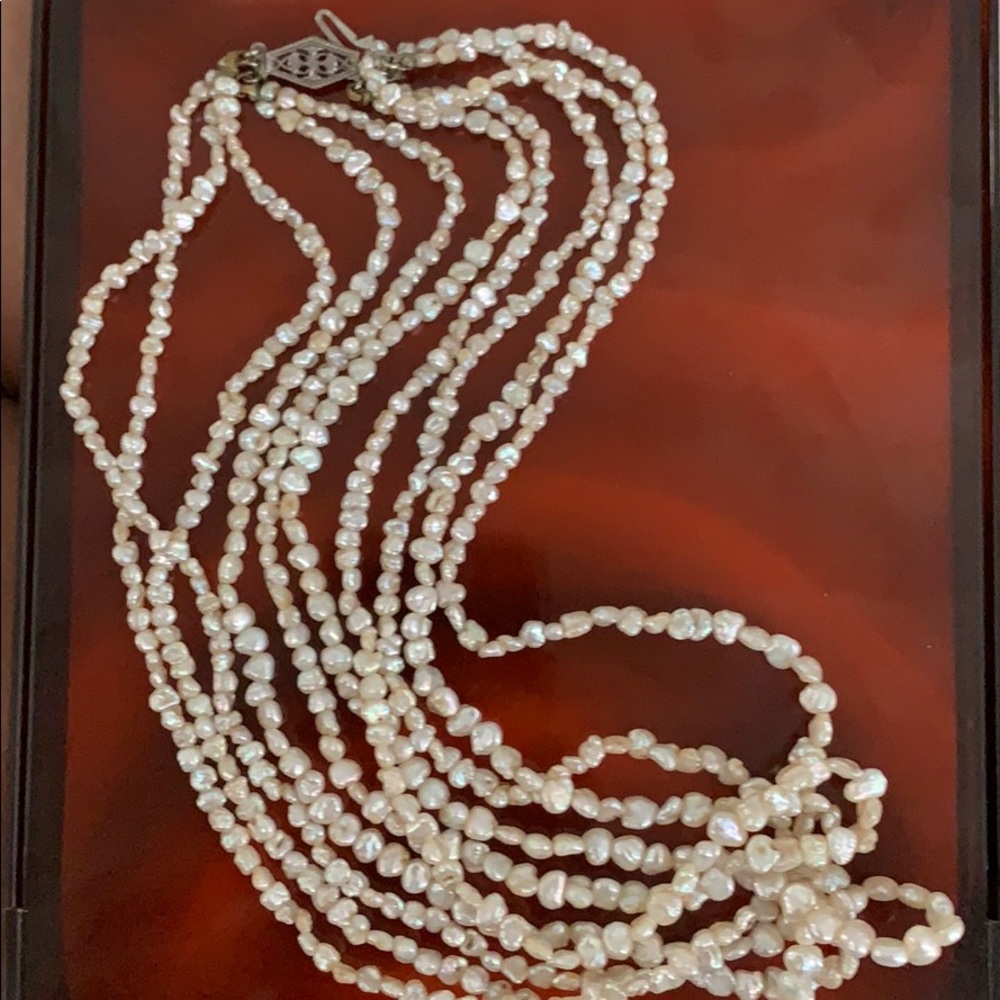 Vintage Flat Baroque Pearl Necklace